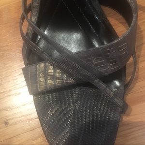 Enzo Angiolini - olive & black textiles sandal